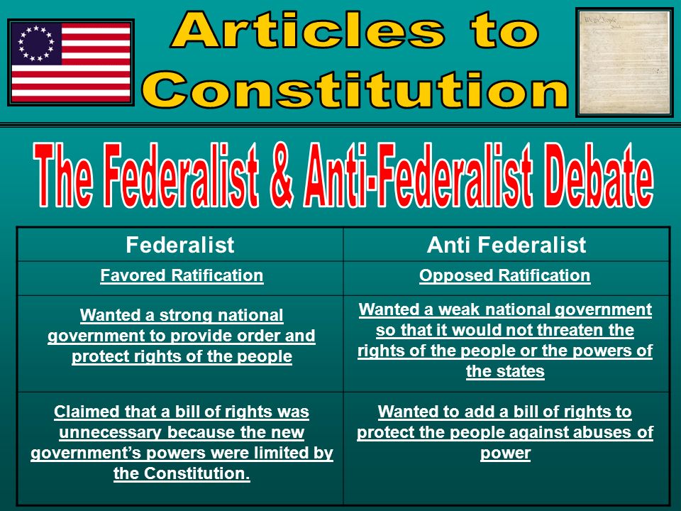 Anti federalist articles of confederation and strong